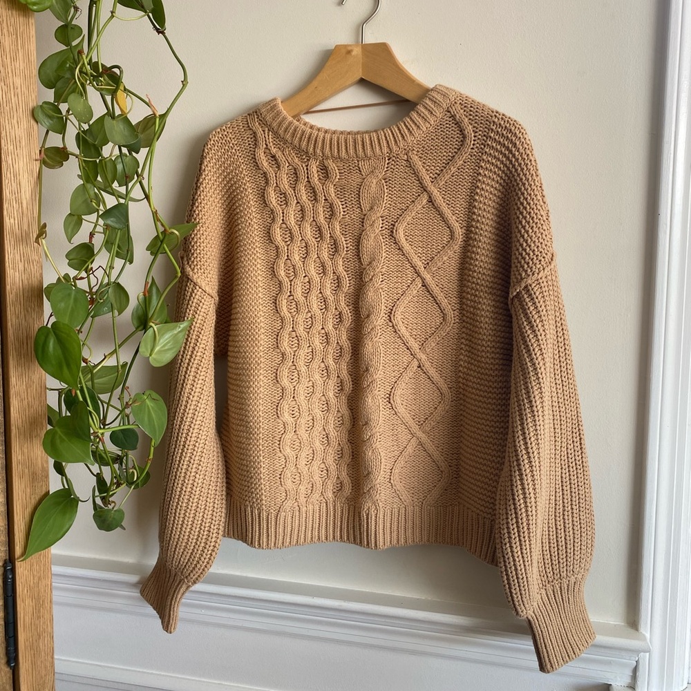 Free People Cable Knit Sweater M